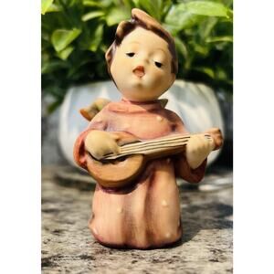 VTG Goebel Hummel Figurine 214 D/I "Angel Serenade 1957" TMK-6 2.8” Nativity EUC